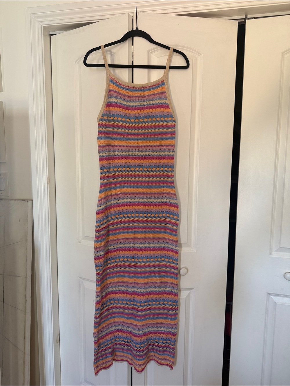 Z Supply Multicolor Striped Knit Halter Maxi Dress